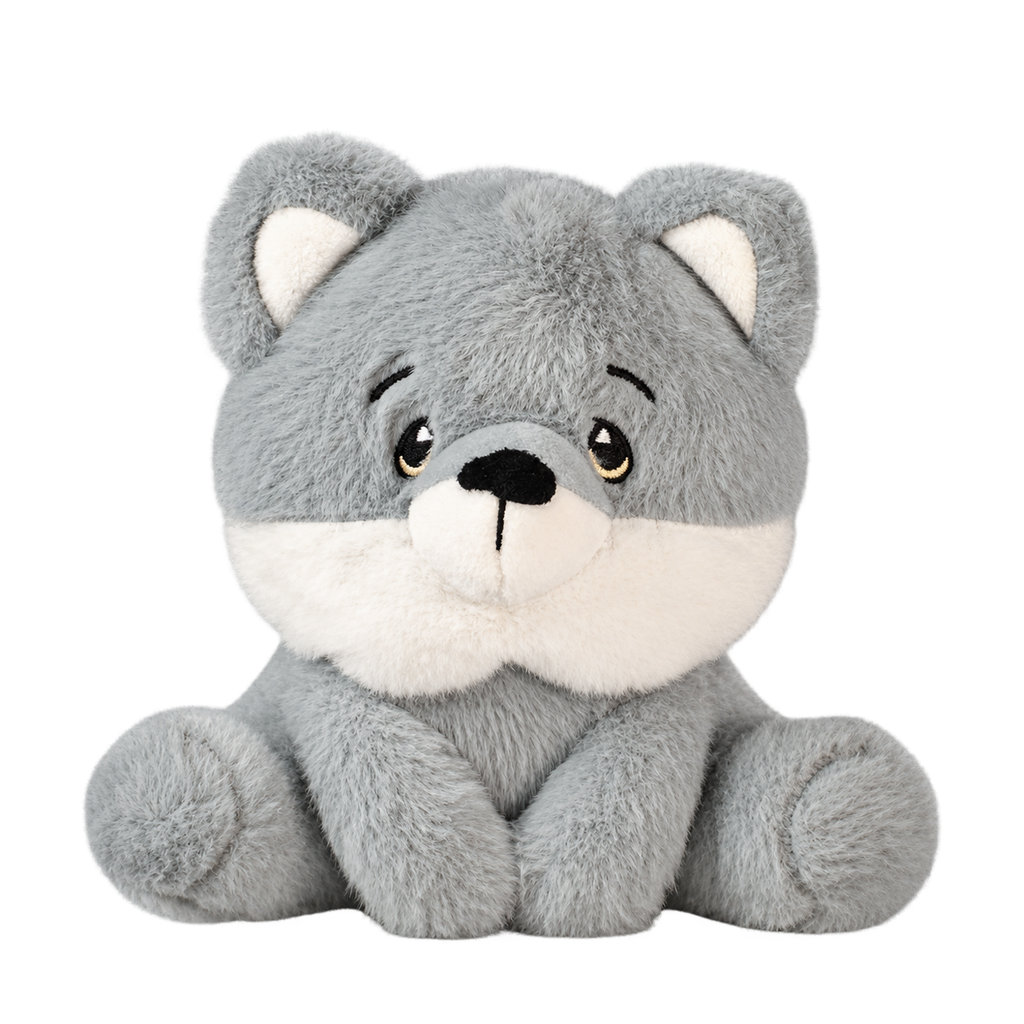 Gray Wolf plush, 7 in: soft gray and white wolf [plush-photo:2026-09-29]